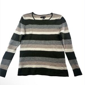 41 Hawthorn Womens Multi Color Striped Cashmere Crewneck Sweater Medium M